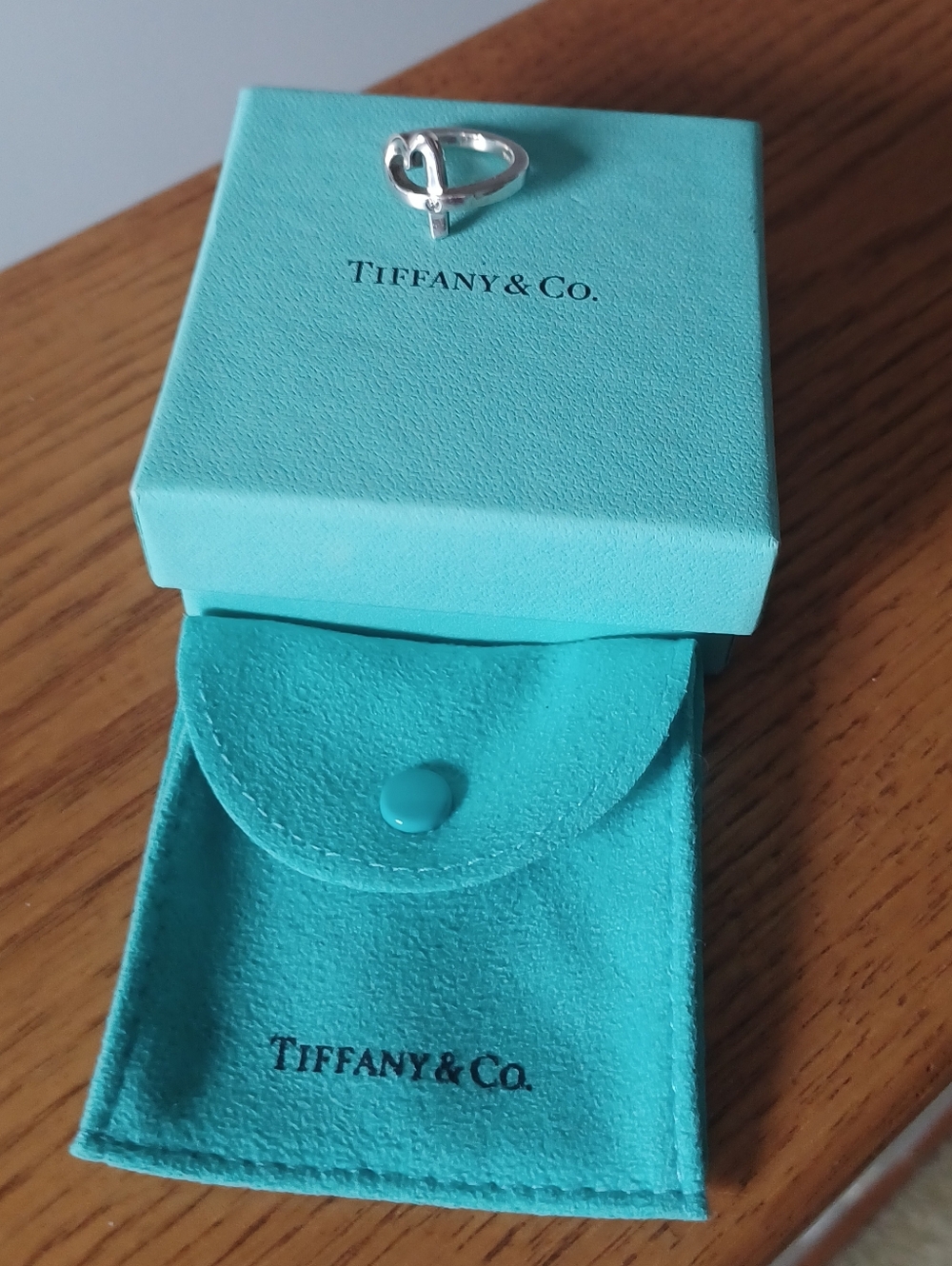 EUC Tiffany & Co. Paloma Picasso Open Heart Sterling Silver & Diamond Ring--5.25